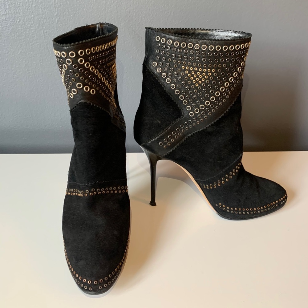 Jimmy Choo suede studded booties 41 1/2